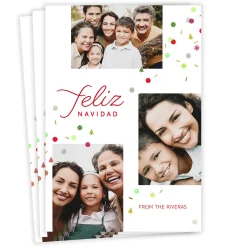 Feliz Navidad Confetti Flat Christmas Photo Card