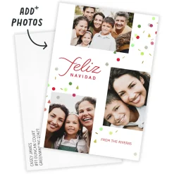 Feliz Navidad Confetti Flat Christmas Photo Card