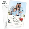 Feliz Navidad Poinsettia Spanish-Language Flat Christmas Photo Card