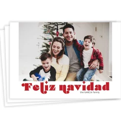 Feliz Navidad Retro Lettering Christmas Photo Card