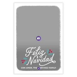 Feliz Navidad White Frame Flat Christmas Photo Card