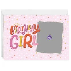 Festive Pink Custom Birthday Card for Girl