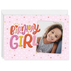 Festive Pink Custom Birthday Card for Girl