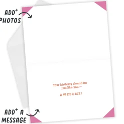 Festive Pink Custom Birthday Card for Girl