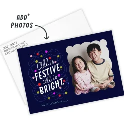 Festive and Bright Flat Christmas Photo Card