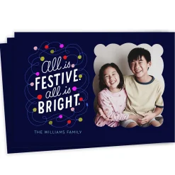 Festive and Bright Flat Christmas Photo Card