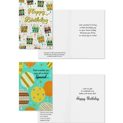 Festive Assorted Religious Birthday Cards, Box of 12