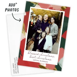 Festive Brushstrokes Flat Christmas Photo Card