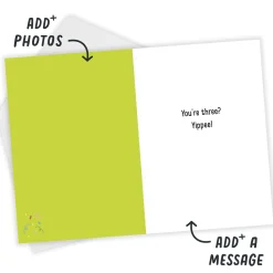 Festive Crocodile Custom 3rd Birthday Card