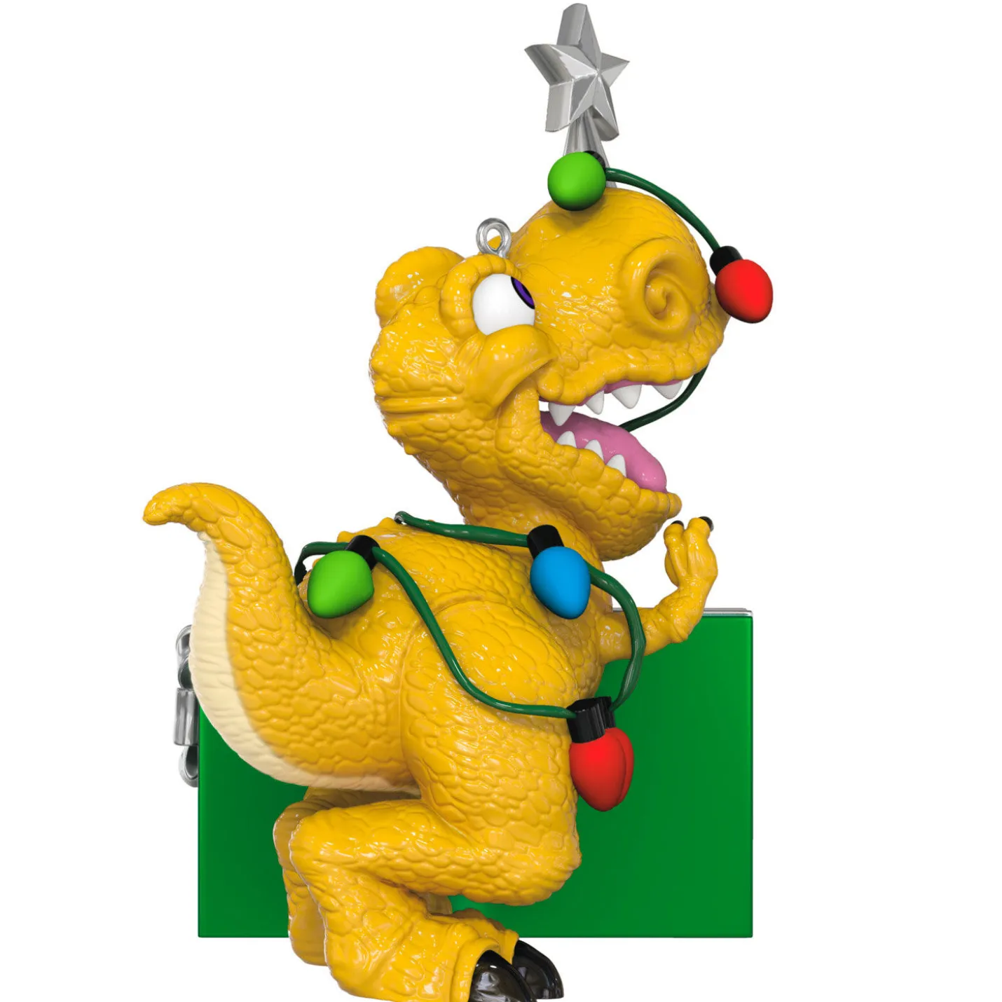 Festive Dinosaur Personalized Ornament, Custom Text