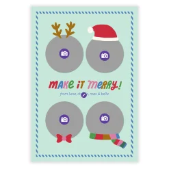 Festive Faces Flat Christmas Photo Card