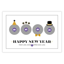 Festive Photo Props Flat New Year Photo Card