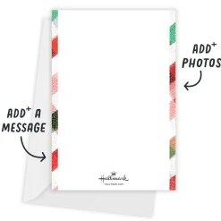 Festive Plaid Border Flat Christmas Photo Card