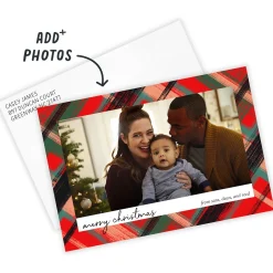 Festive Plaid Flat Christmas Photo Card