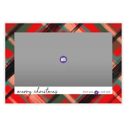 Festive Plaid Flat Christmas Photo Card