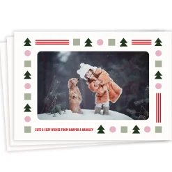 Festive Shapes Flat Christmas Photo Card