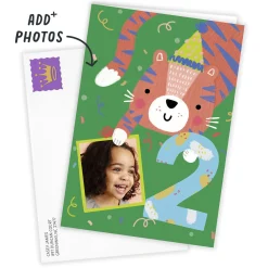 Festive Tiger Custom 2nd Birthday Card
