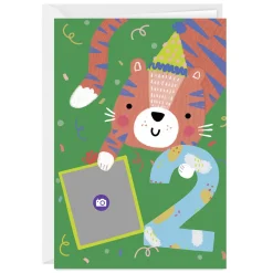 Festive Tiger Custom 2nd Birthday Card