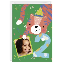 Festive Tiger Custom 2nd Birthday Card