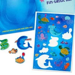 Fin-tastic Four Sharks 4th Birthday Card With Stickers
