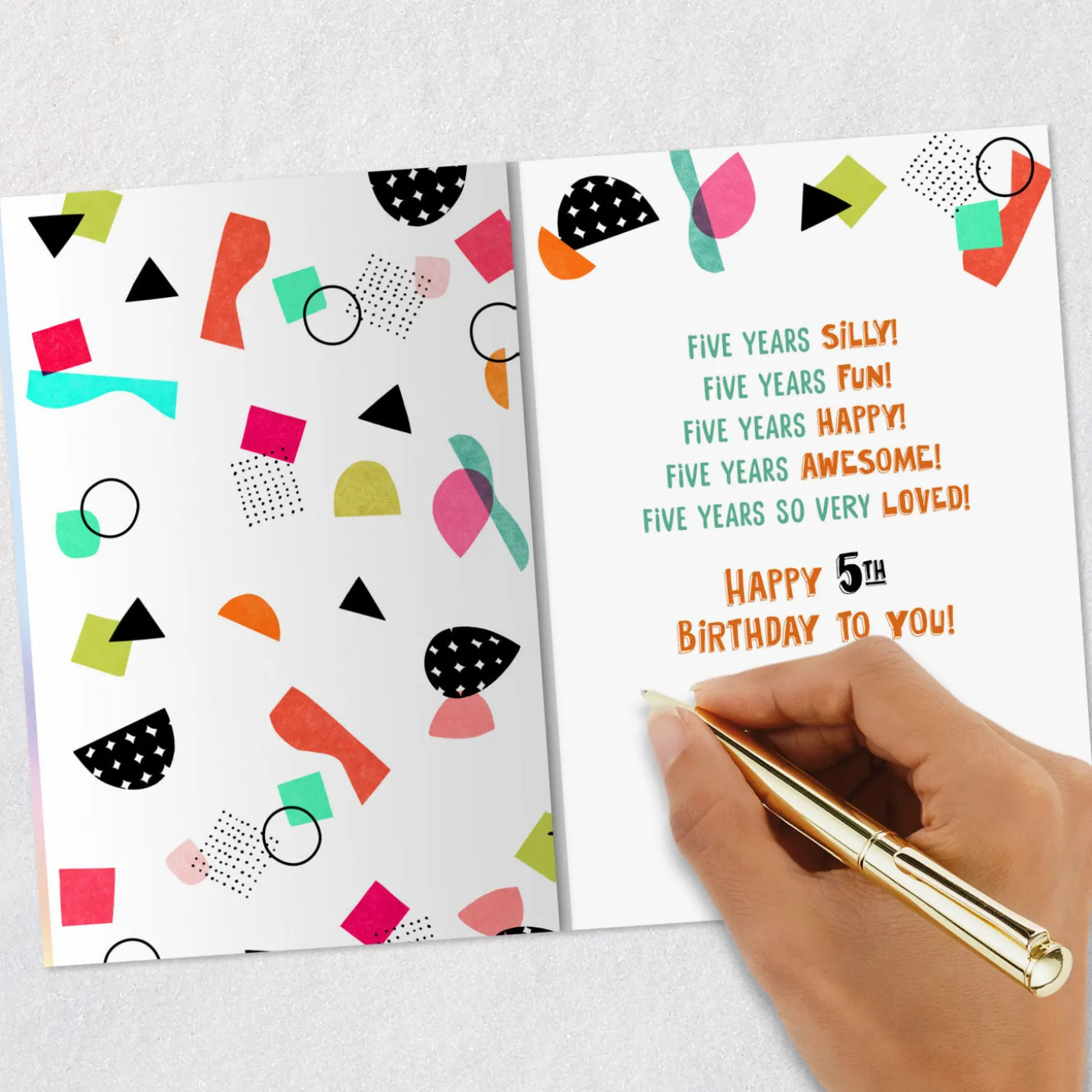 Five Years Loved 5th Birthday Card