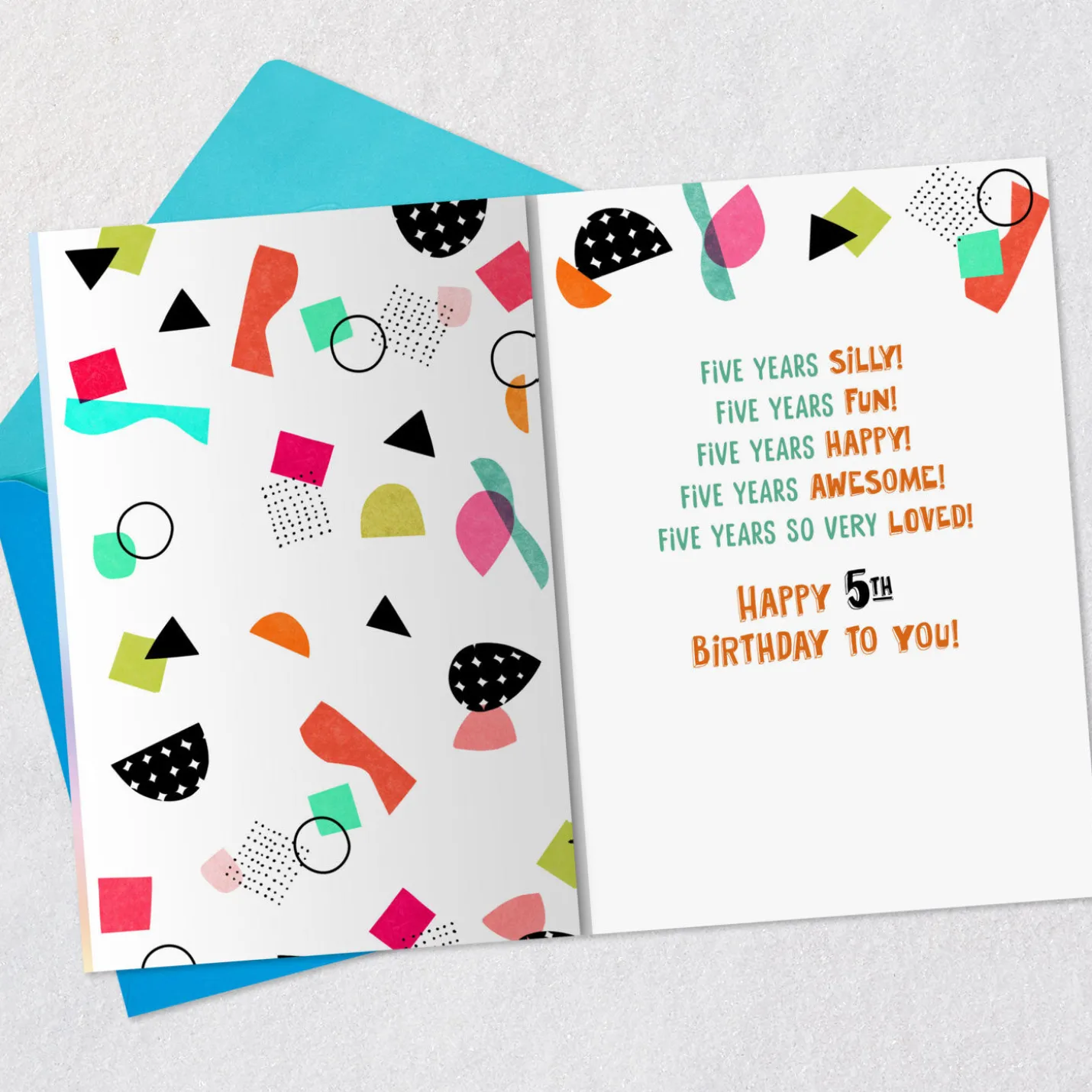 Five Years Loved 5th Birthday Card