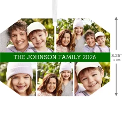 Five-Photo Metal Personalized Ornament, Custom Photo and Text