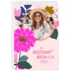 Floral Blessed Wishes Custom Birthday Card