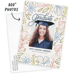 Floral and Flourish Flat Graduation Announcement