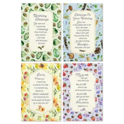 Floral Assorted Religious Birthday Cards, Box of 12