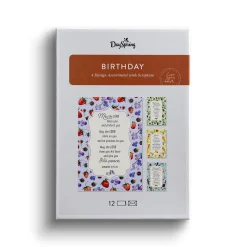 Floral Assorted Religious Birthday Cards, Box of 12