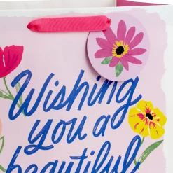 13" Floral Beauty on Pink Large Birthday Gift Bag