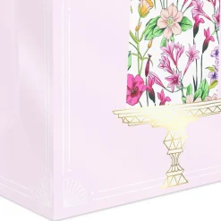 9.6" Floral Birthday Cake on Pink Medium Gift Bag