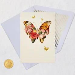 Floral Butterfly Blank Card
