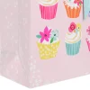 6.5" Floral Cupcakes on Pink Small Gift Bag