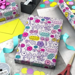 Floral Doodles Wrapping Paper, 20 sq. ft.