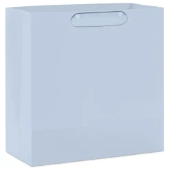 10.4" Floral Lace on Periwinkle Large Square Gift Bag