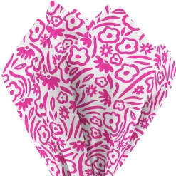 Floral Pink on White Tissue Paper, 6 Sheets