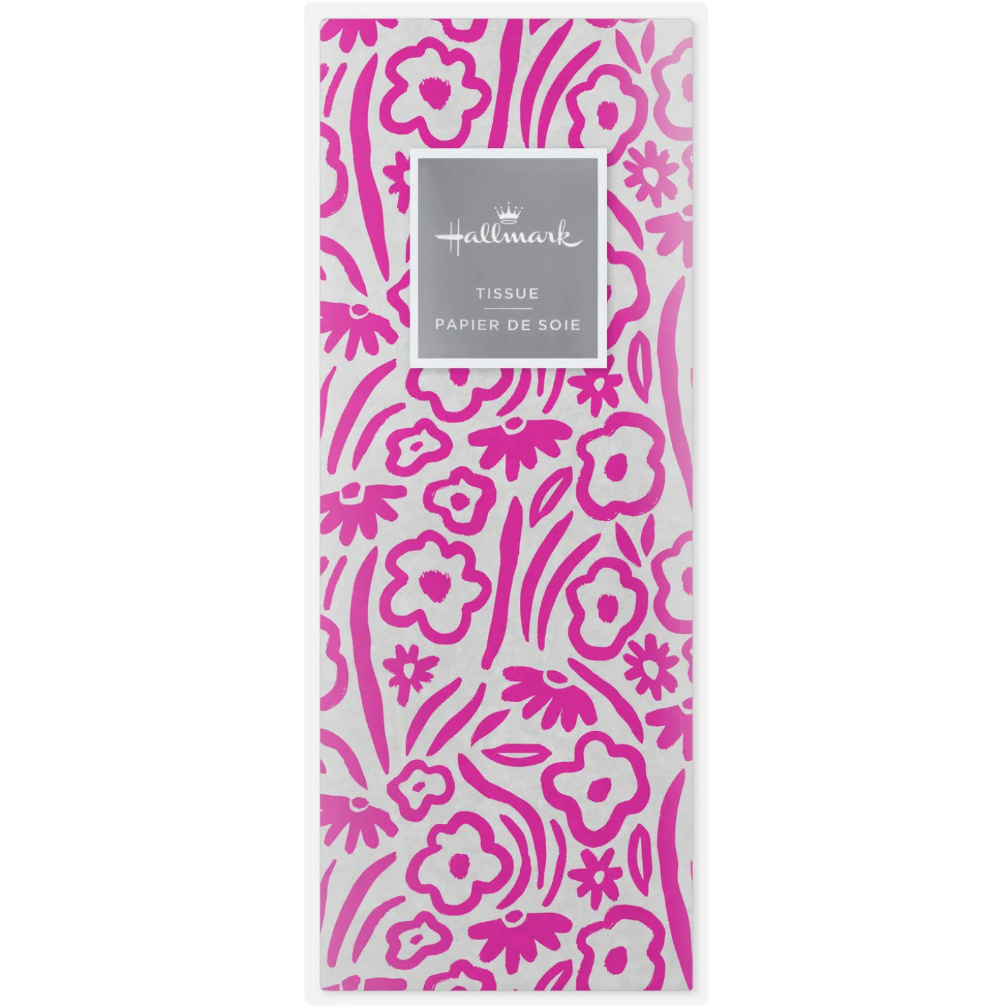 Floral Pink on White Tissue Paper, 6 Sheets