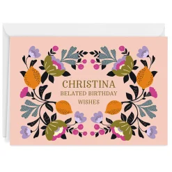 Florals on Pink Custom Card