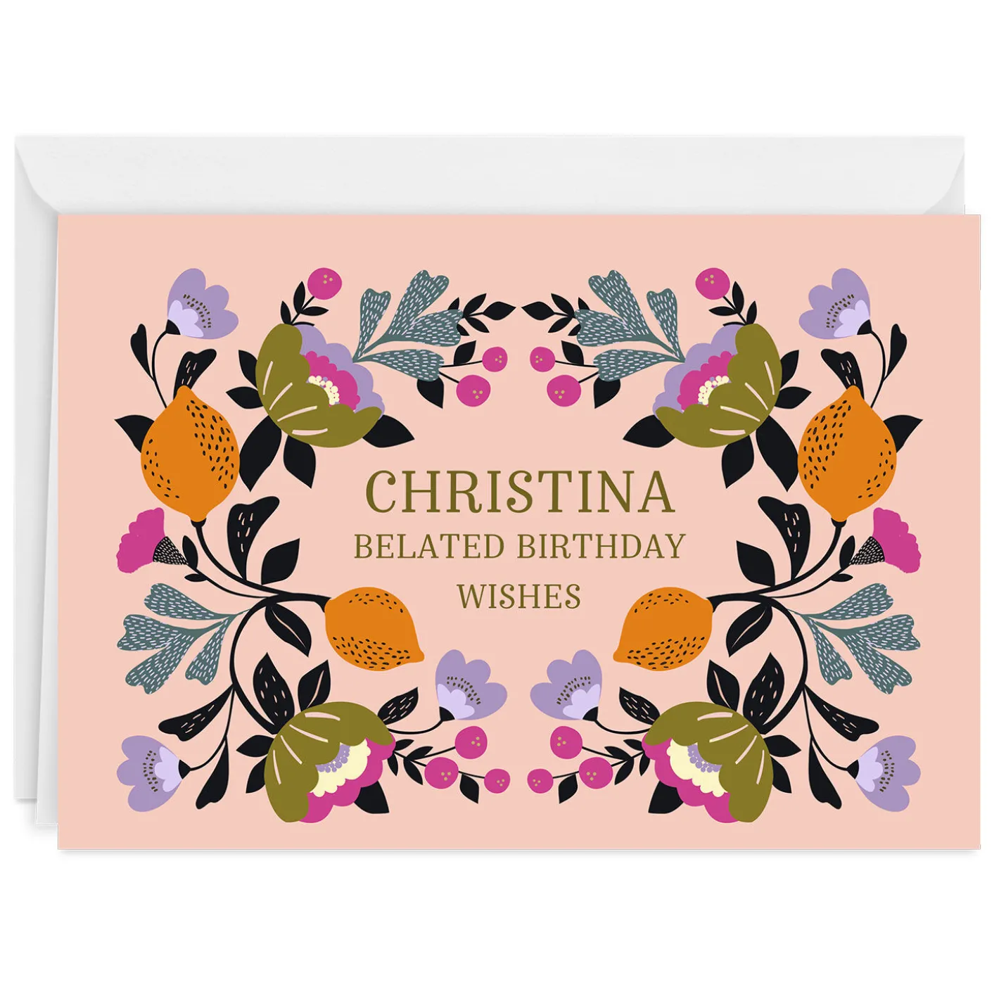 Florals on Pink Custom Card