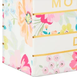 13" Floral Stripe Large Mother's Day Gift Bag With Tissue