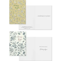 Floral Toile Assorted Religious Thinking of You Cards, Box of 12