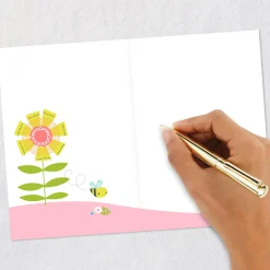 Flowers and Bee Blank Card