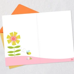 Flowers and Bee Blank Card