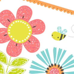 Flowers and Bee Blank Card