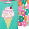 Flowers and Ice Cream 2-Pack Birthday Gift Bag Bundle