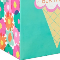 Flowers and Ice Cream 2-Pack Birthday Gift Bag Bundle