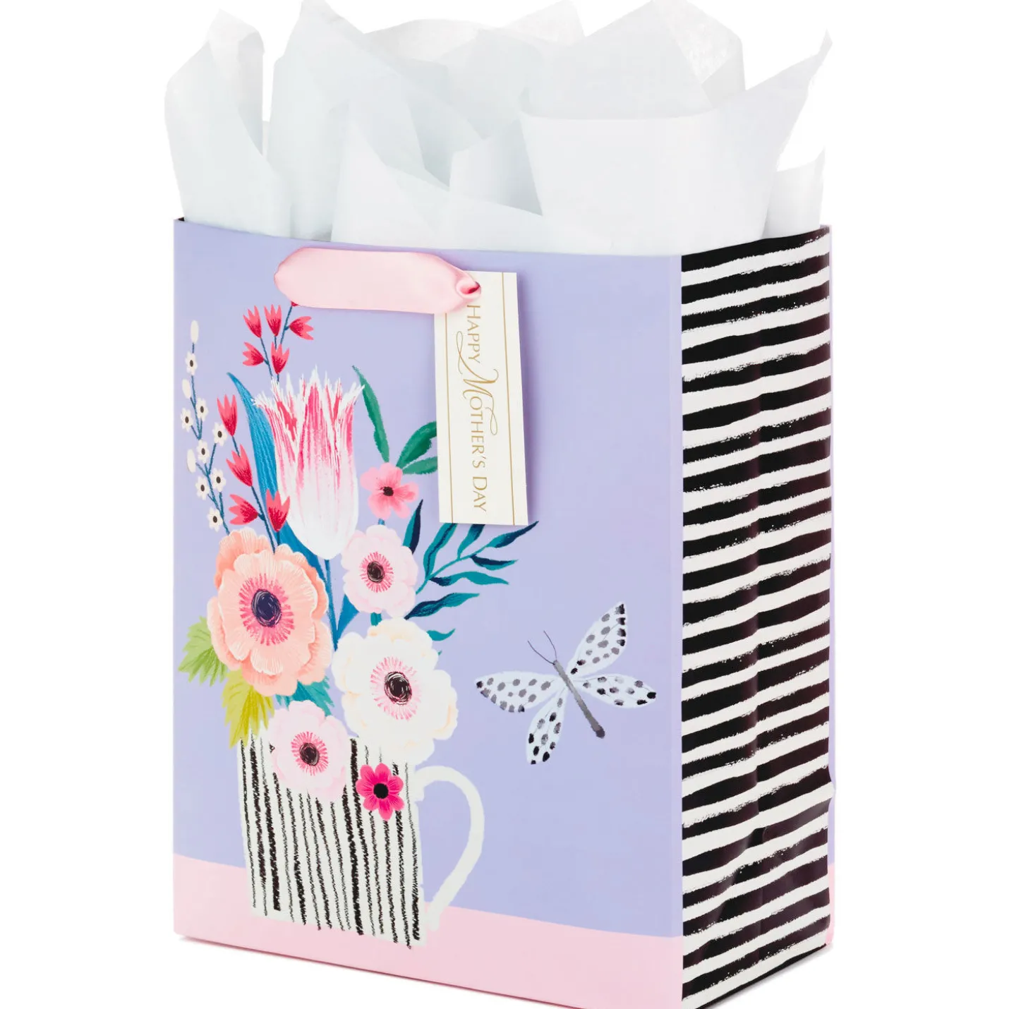 13" Flowers in Mug Large Mother's Day Gift Bag With Tissue