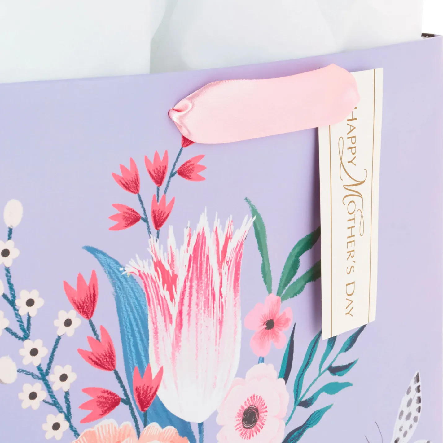 13" Flowers in Mug Large Mother's Day Gift Bag With Tissue